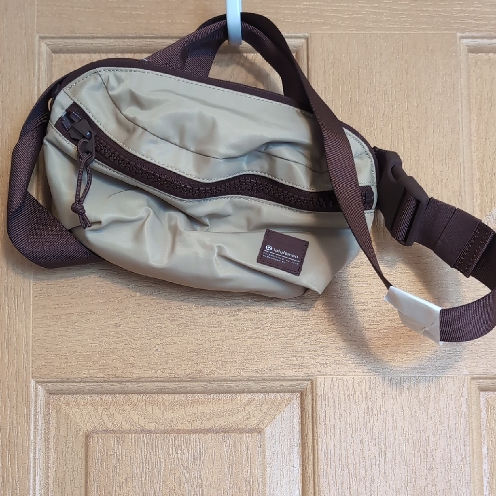 Beige and Brown Men's Bag